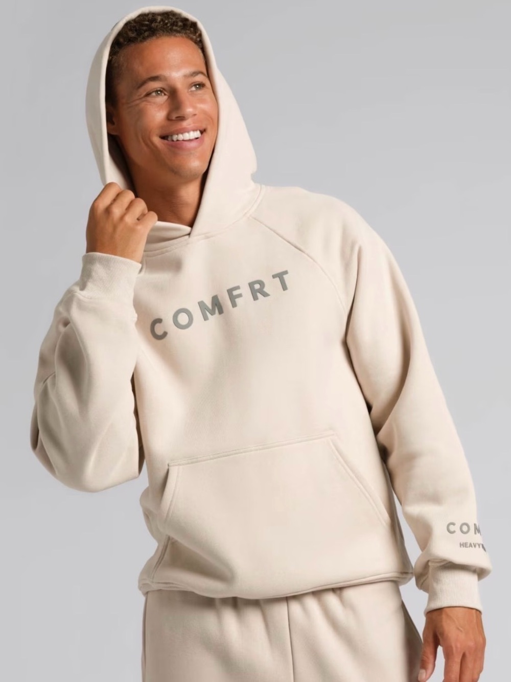 Comfrt Tranquil Logo Hoodie - Sand Men's Pullover